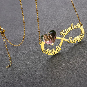 Name Necklace Infinity Personalized Letter Heart Photo Text Necklace