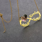 Name Necklace Infinity Personalized Letter Heart Photo Text Necklace