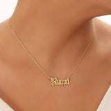 Old English Initial Name Necklace-Gothic Style Name Necklace