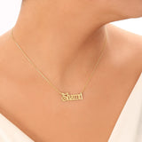 Old English Initial Name Necklace-Gothic Style Name Necklace