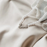 Personalized Name Necklace Pearl Pendant