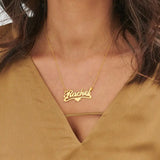 Name Necklace Pendant Stainless Steel Classic Crown Star Names Letter Necklaces