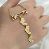 Mother and Child Lettering Necklace - Personalised Family Jewelry