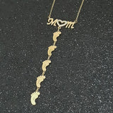 Mother and Child Lettering Necklace - Personalised Family Jewelry