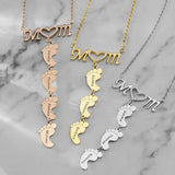 Mother and Child Lettering Necklace - Personalised Family Jewelry
