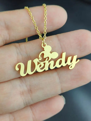 Custom Anime Cartoon Pendant Name Necklace Kids Birthday