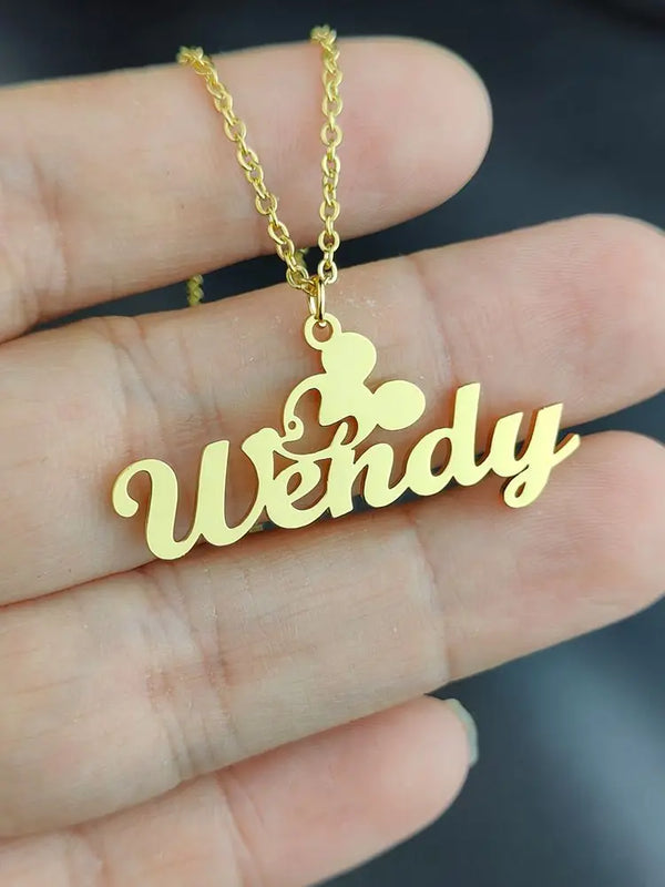 Custom Anime Cartoon Pendant Name Necklace Kids Birthday