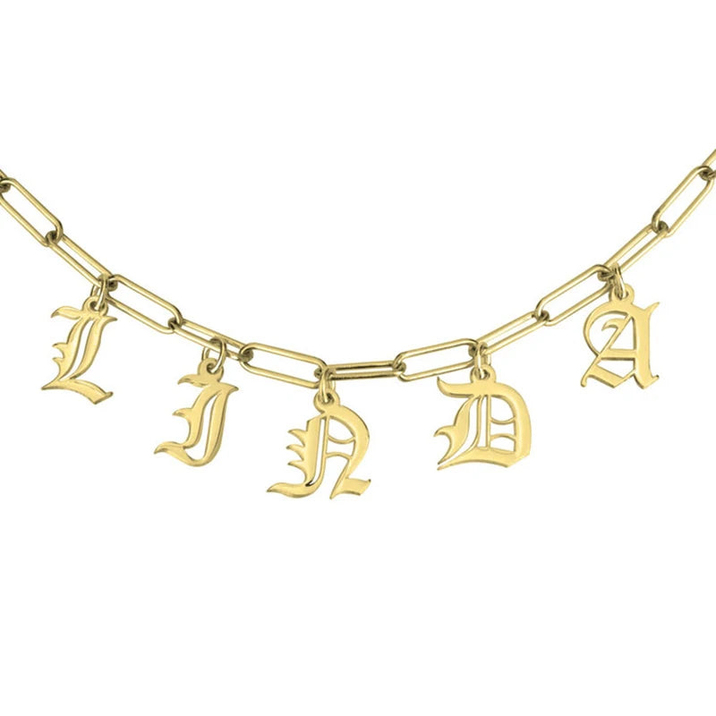 Antiquity English Initials Letter Name Necklace