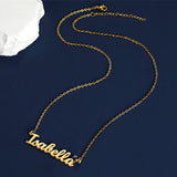 Heart Shape Zircon Stone Name Necklace, Stainless Steel Pendant for Women