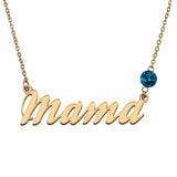 Custom Birthstone Name Necklace - Stainless Steel Plated Gift