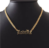 Name Necklace Personalized Cuban Chain Stainless Steel