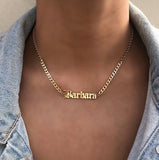 Name Necklace Personalized Cuban Chain Stainless Steel