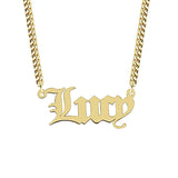 Name Necklace Personalized Cuban Chain Stainless Steel