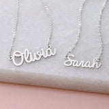 Custom Cursive Nameplate Necklace Stainless Steel Personalized Gift