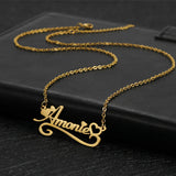 Personalized Stainless Steel Lace Pendant Heart Letter Necklace