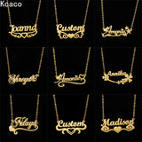 Personalized Stainless Steel Lace Pendant Heart Letter Necklace