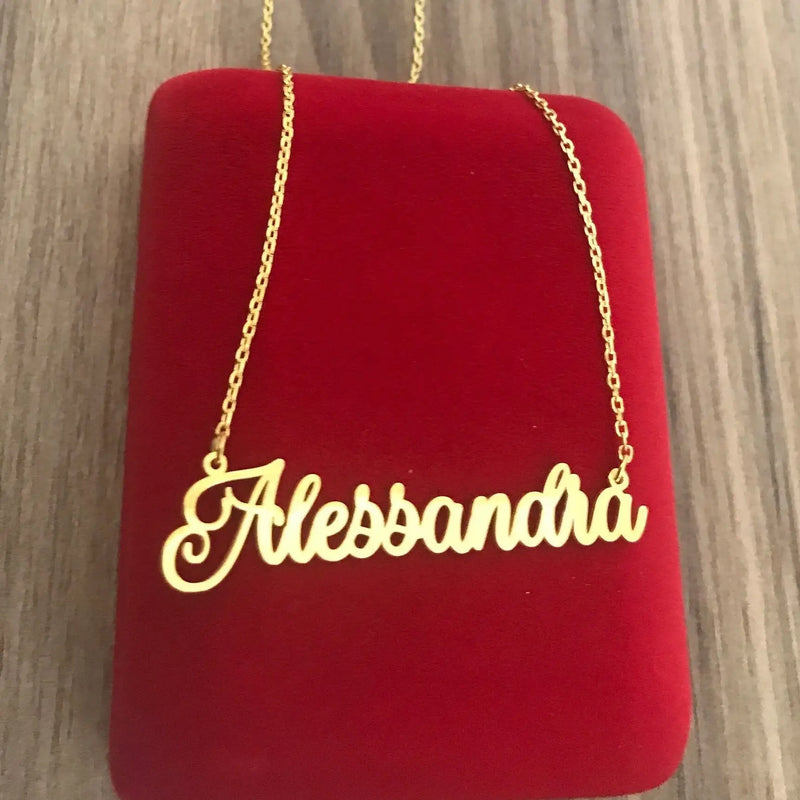 Personalized Name Necklace for Women, Stainless Steel Custom Jewelry