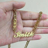 Personalized Name Necklace Flat Chain Stainless Steel Men Women Jewelry Gift