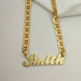 Personalized Name Necklace Flat Chain Stainless Steel Men Women Jewelry Gift