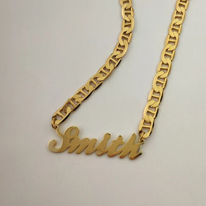 Personalized Name Necklace Flat Chain Stainless Steel Men Women Jewelry Gift
