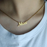 Personalized Golden Choker Name Necklace Stainless Steel