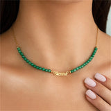 Personalized Name Necklace & Letter Bangle Set