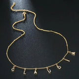 Personalized Crystal Initial Letter Necklace for Women Girls