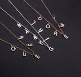 Personalized Crystal Initial Letter Necklace for Women Girls