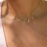 Personalized Crystal Initial Letter Necklace for Women Girls