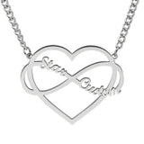 Personalized Name Necklace Infinity Heart Pendant Cuban Chain Valentine'S Gift