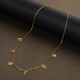 Name Necklace Personalized Initial Tiny Choker Jewelry For Women