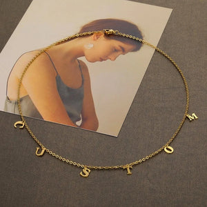 Name Necklace Personalized Initial Tiny Choker Jewelry For Women