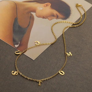 Name Necklace Personalized Initial Tiny Choker Jewelry For Women
