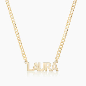 Personalized Name Necklace with 3mm Cuban Chain Stainless Steel Pendant