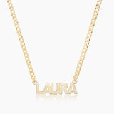 Personalized Name Necklace with 3mm Cuban Chain Stainless Steel Pendant