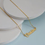 Personalized Name Necklace Stainless Steel Cursive Nameplate Dainty Custom