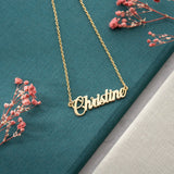 Personalized Name Necklace Stainless Steel Cursive Nameplate Dainty Custom