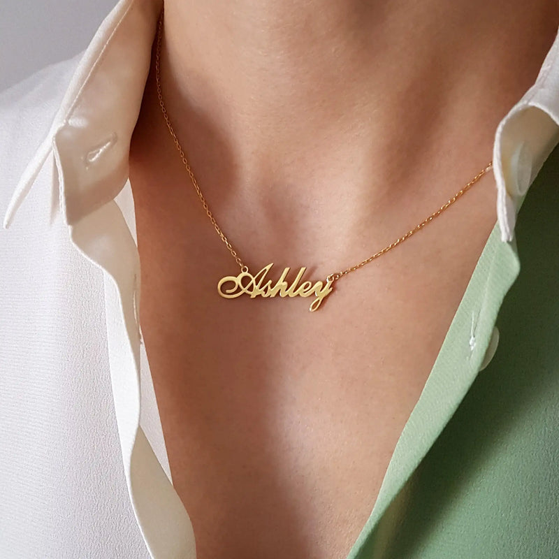 Personalized Name Necklace Stainless Steel Custom Pendant Christmas Gift