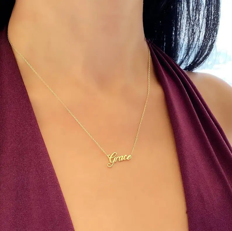 Personalized Name Necklace Stainless Steel Tiny Gift Birthday