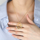 Personalized Name Necklace with Birthstone Stainless Steel Pendant