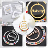 Personalized Name Necklace with Birthstone Stainless Steel Pendant