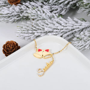 Custom Name Pendant Necklace 18K Gold-Plated Nameplate Gift Women