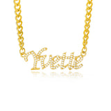 Personalized Nameplate Zircon Pendant Necklace