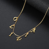 Name Necklace Personalized Dangle Letter Choker Stainless Steel Pendant