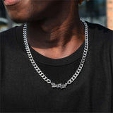 Personalized Old English Necklace with 8mm Cuban Chain for Men