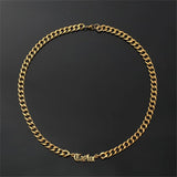 Personalized Old English Necklace with 8mm Cuban Chain for Men