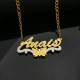 Animal Double Layer Name Necklace Stainless Steel Chain Women Jewelry