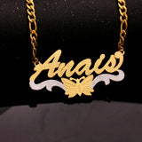 Animal Double Layer Name Necklace Stainless Steel Chain Women Jewelry