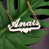 Personalized Name Necklace with Heart Chain