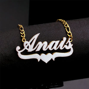 Personalized Name Necklace with Heart Chain